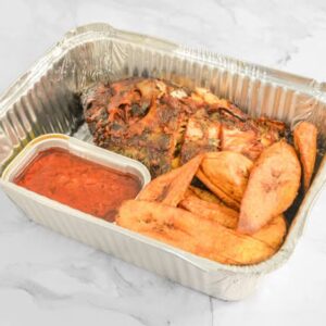 Plantain With Pepper Sauce And Tilapia Fish